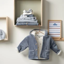 Sokjes & Slofjes|Jassen* Prenatal Limited jas, overslag shirt, broek & sokken Steel Blue