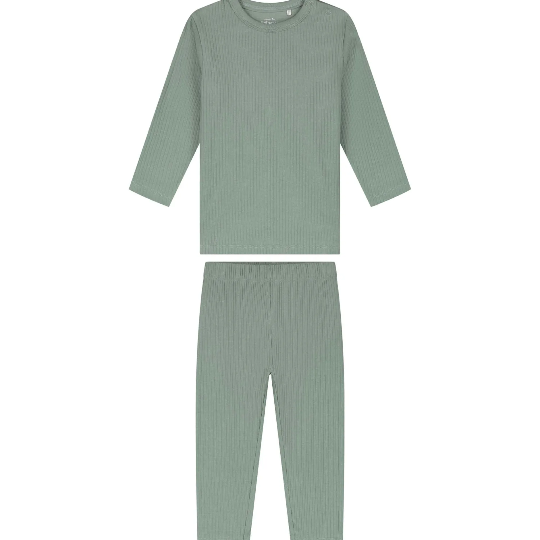 Pyjama's|Pyjama's*Prénatal Prenatal peuter rib pyjama groen Midgreen