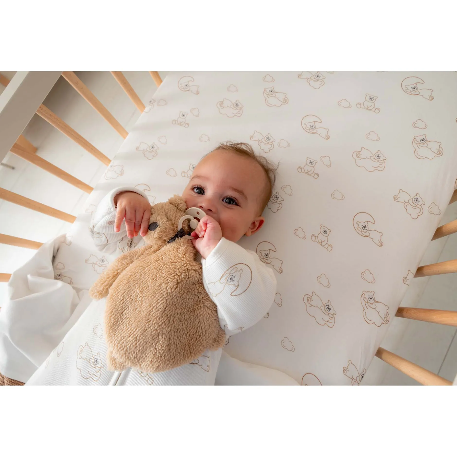 Hoeslakens*Prénatal Prenatal wieg hoeslaken Beren wit