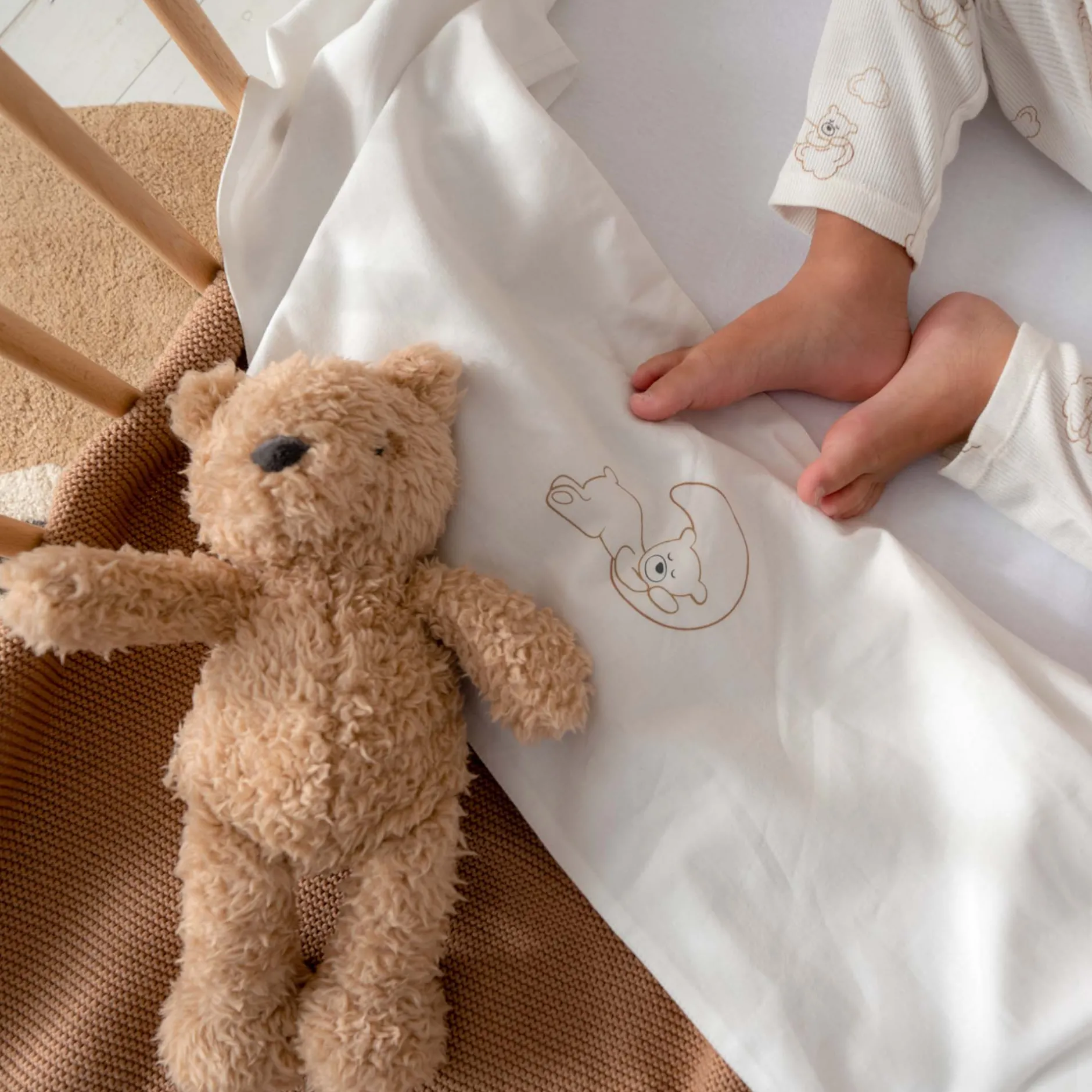 Lakens*Prénatal Prenatal wieglaken Beren wit