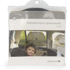 Zonneschermen|Autostoelen Groep 1*Prénatal Prenatal zonneschermpjes opvouwbaar 2 stuks Black