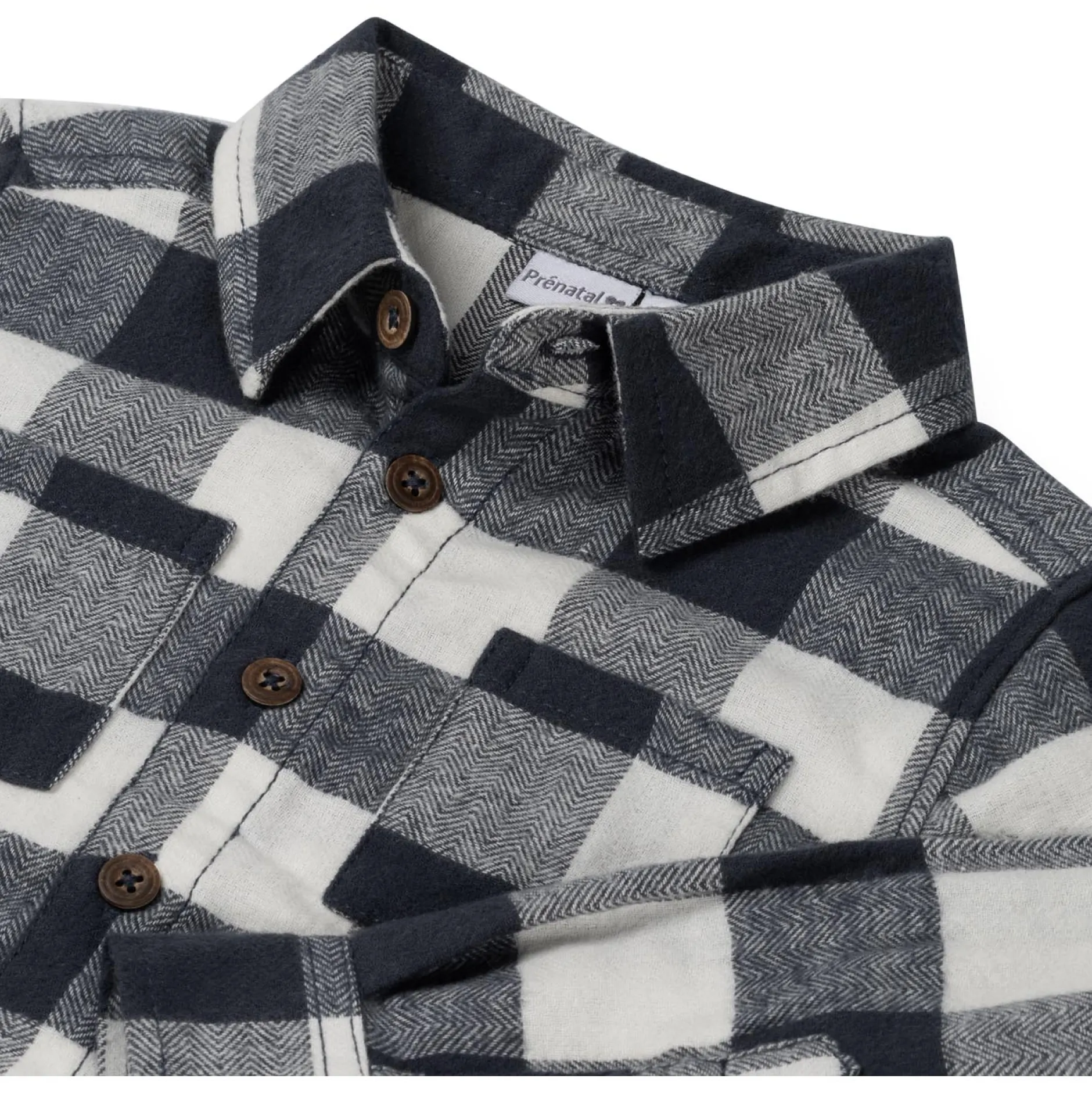Shirts & Blouses|Shirts & Blouses*Prénatal baby blouse lange mouwen ruit blauw Dark Bluegrey