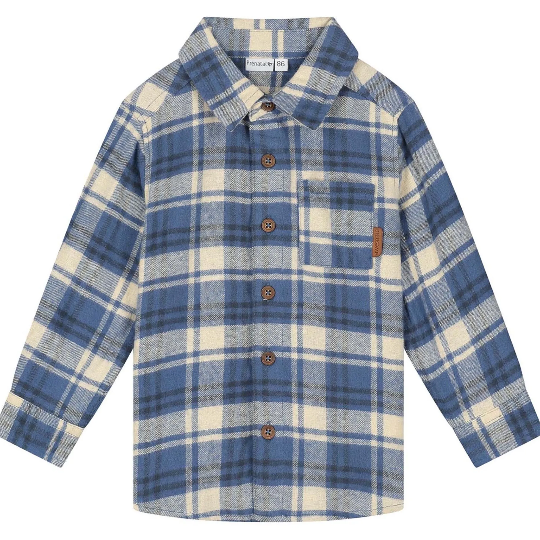 Shirts & Blouses|Shirts & Blouses*Prénatal baby blouse lange mouwen ruit blauw Royal Blue