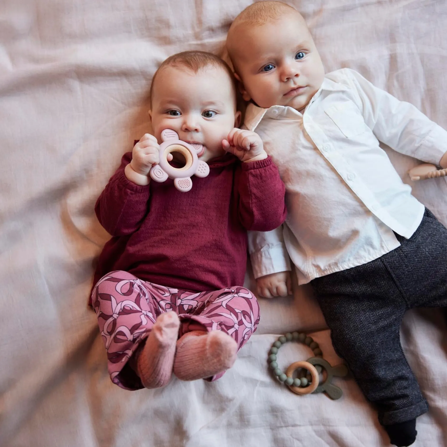 Broeken & Tuinbroeken|Broeken*Prénatal baby broek all over print grijs Anthra Grey Melange