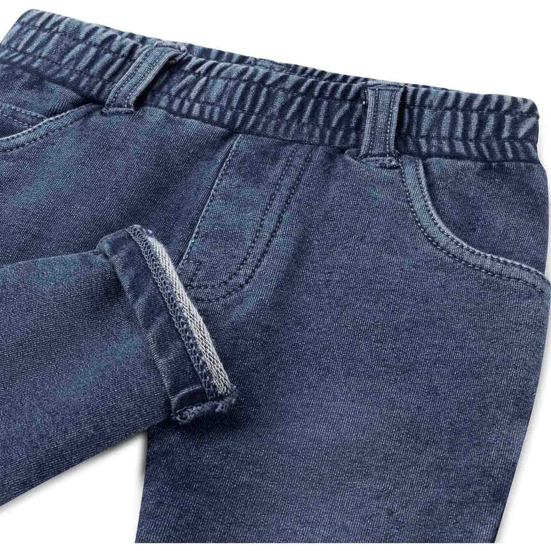 Broeken & Tuinbroeken|Broeken*Prénatal baby broek effen blauw Mid Blue Denim