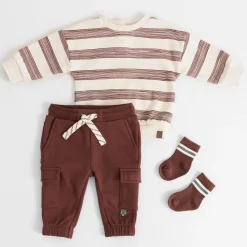 Broeken & Tuinbroeken|Broeken*Prénatal baby broek effen bruin Chocolatbrown