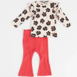 Broeken & Leggings|Broeken*Prénatal baby broek effen rood Fuchsia Red