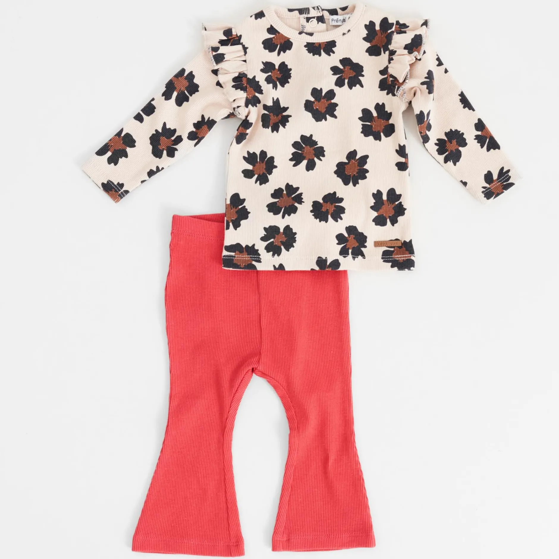 Broeken & Leggings|Broeken*Prénatal baby broek effen rood Fuchsia Red