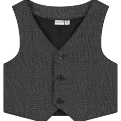 Truien & Vesten|Vesten*Prénatal baby gilet mouwloos effen antraciet Grey Melee Dark