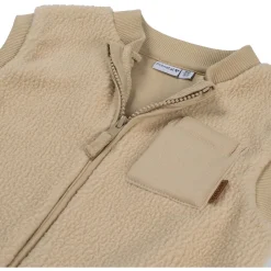 Truien & Vesten|Vesten*Prénatal baby gilet mouwloos effen beige Soft Bisquit