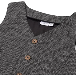 Truien & Vesten|Vesten*Prénatal baby gilet mouwloos all over print grijs Anthra Grey Melange