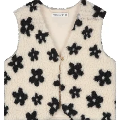 Truien & Vesten|Vesten*Prénatal baby gilet mouwloos bloemen wit Off-White