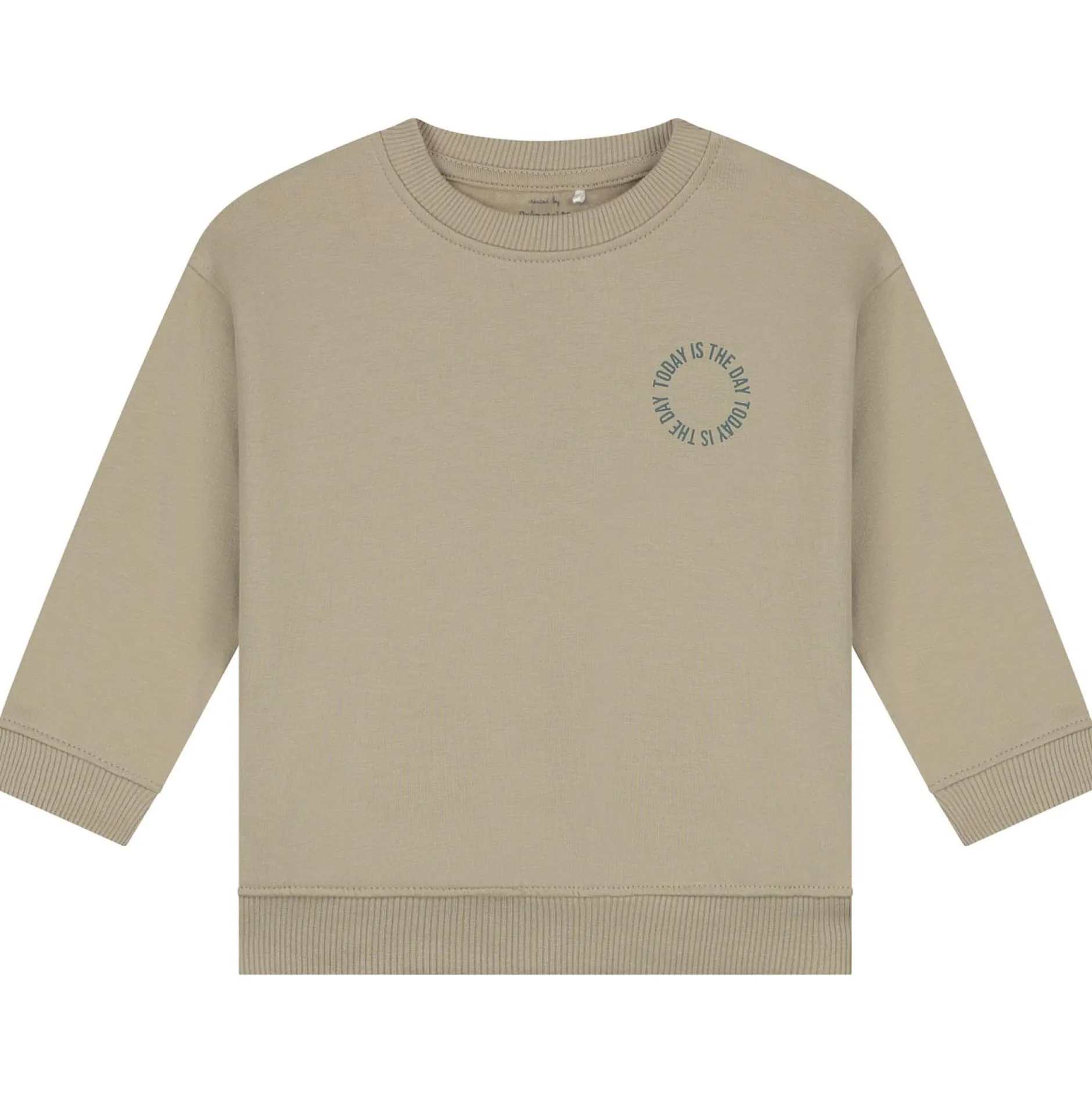 Truien & Vesten|Truien & Sweaters*Prénatal baby joggingpak lange mouwen effen beige Mid Bisquit