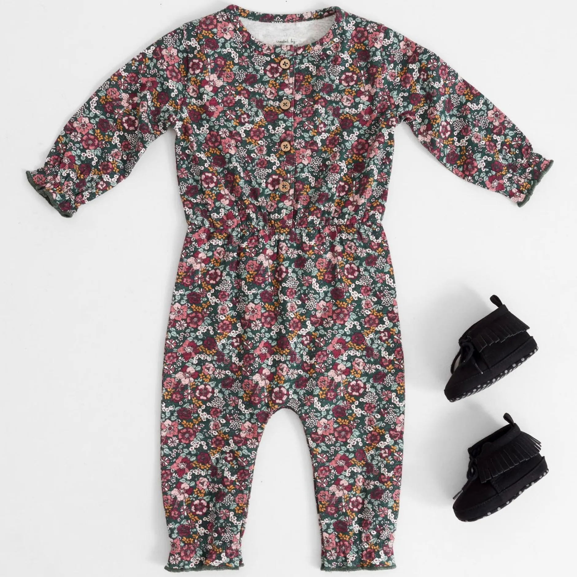 Boxpakjes & Jumpsuits*Prénatal baby jumpsuit lange mouwen bloemen multi Dark Bottle Green