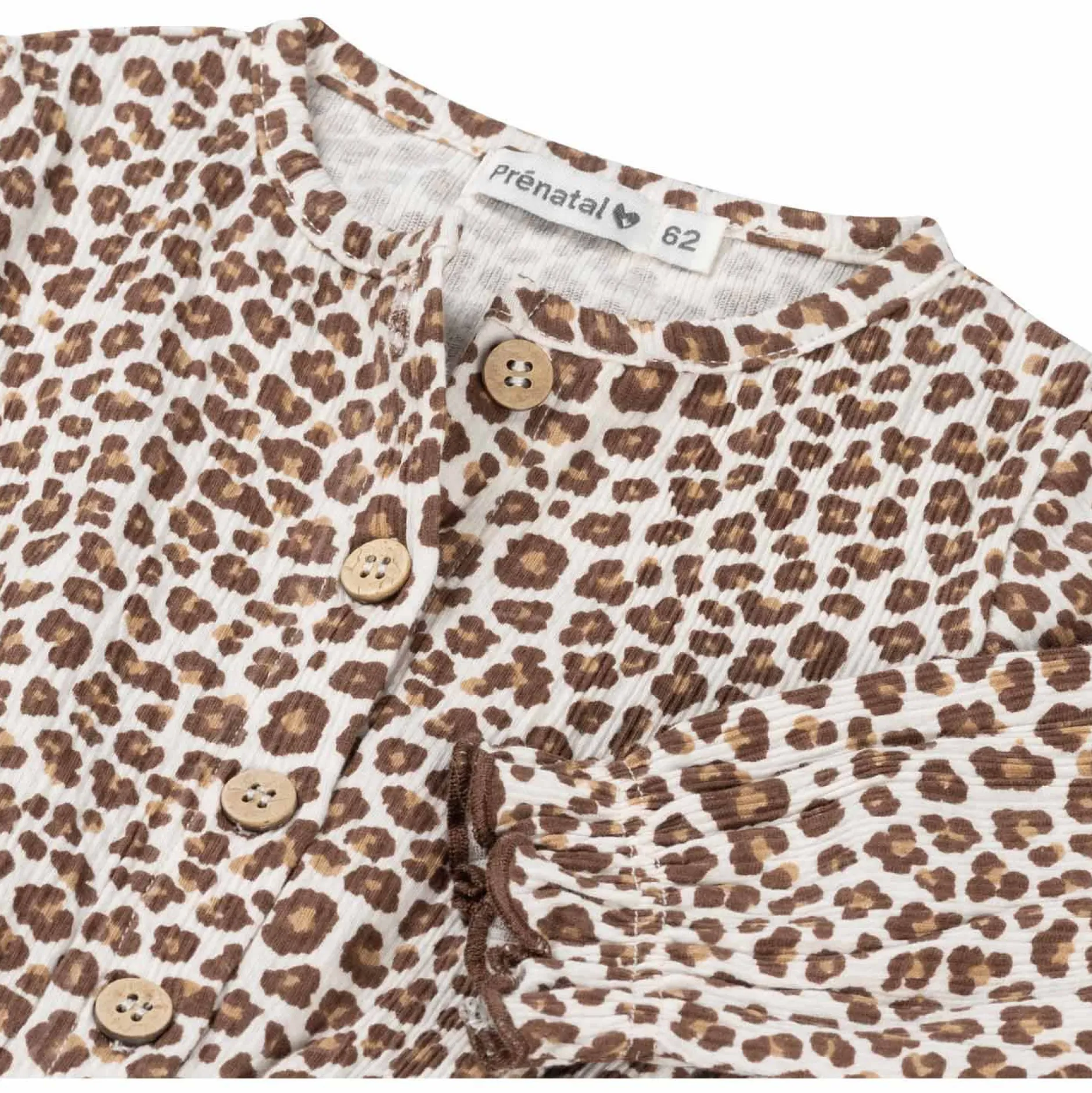 Boxpakjes & Jumpsuits*Prénatal baby jumpsuit lange mouwen panterprint beige Dark Off-White