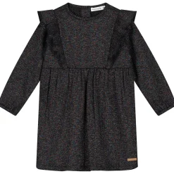 Jurken & Rokken|Jurken & Rokken*Prénatal baby jurk glitter lange mouwen effen zwart Night Black