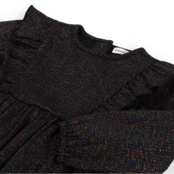 Jurken & Rokken|Jurken & Rokken*Prénatal baby jurk glitter lange mouwen effen zwart Night Black
