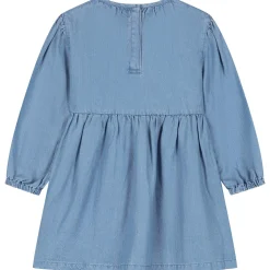 Jurken & Rokken|Jurken & Rokken*Prénatal baby jurk lange mouwen effen blauw Mid Blue Denim