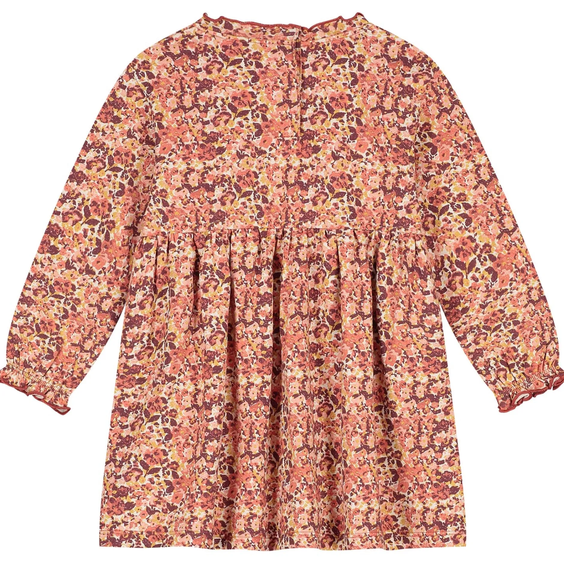 Jurken & Rokken|Jurken & Rokken*Prénatal baby jurk lange mouwen meerkleurig multi Light Brown Melange