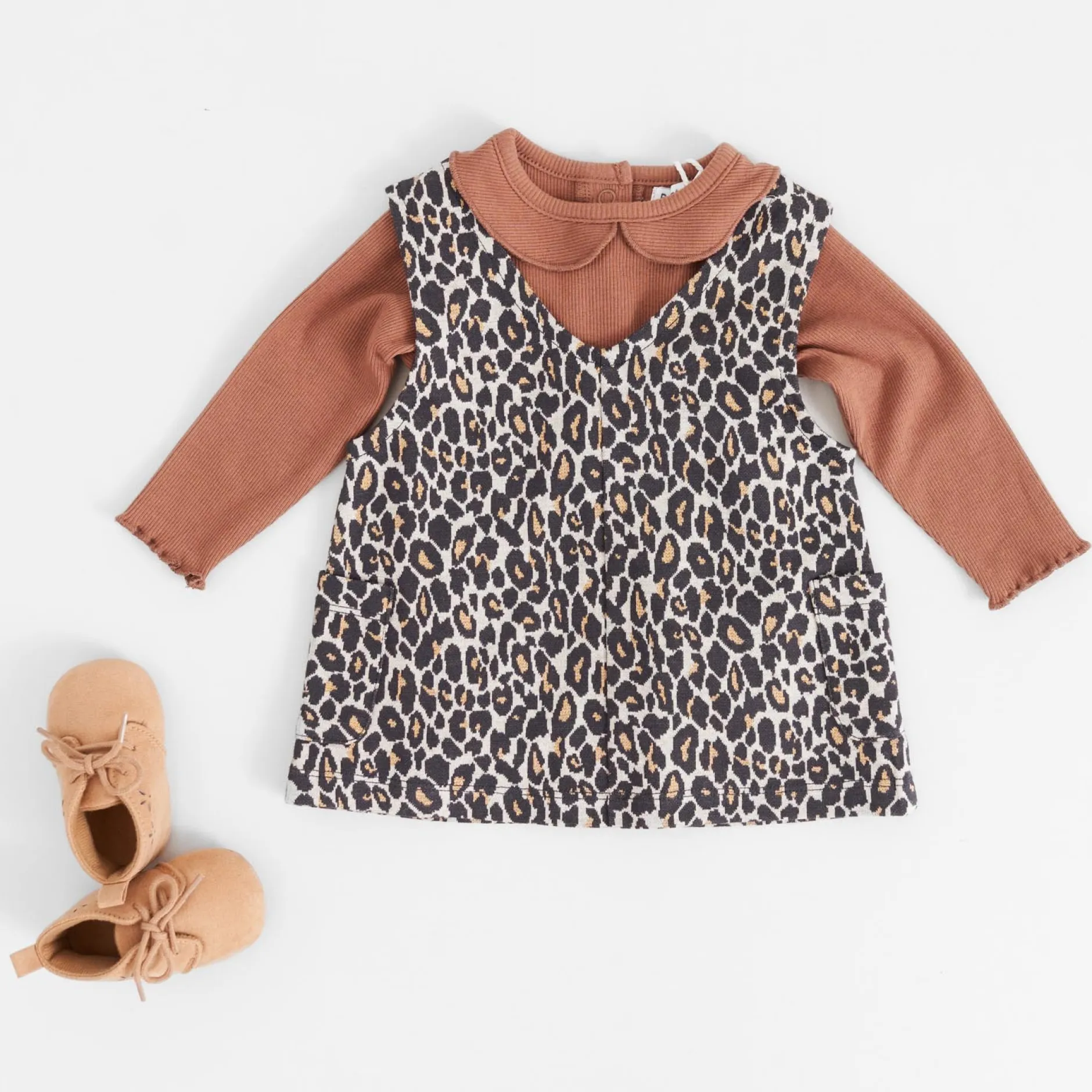 Jurken & Rokken|Jurken & Rokken*Prénatal baby jurk mouwloos dierenprint multi Almond