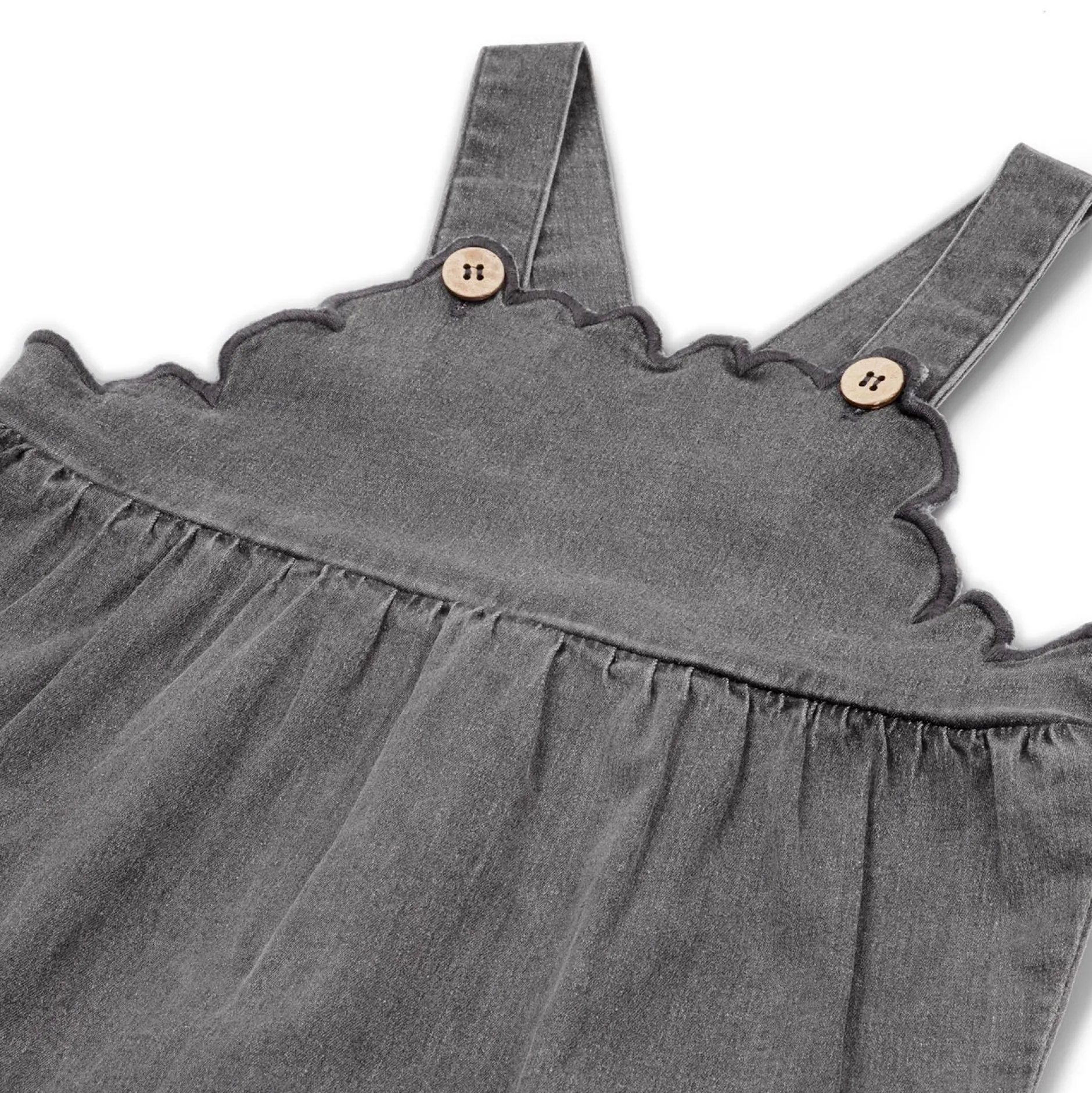 Jurken & Rokken|Jurken & Rokken*Prénatal baby jurk mouwloos effen grijs Mid Grey Denim