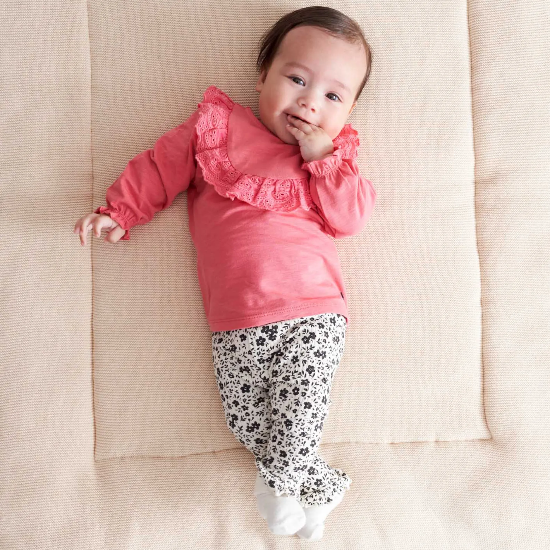 Broeken & Leggings|Leggings*Prénatal baby legging bloemen multi Dark Off-White