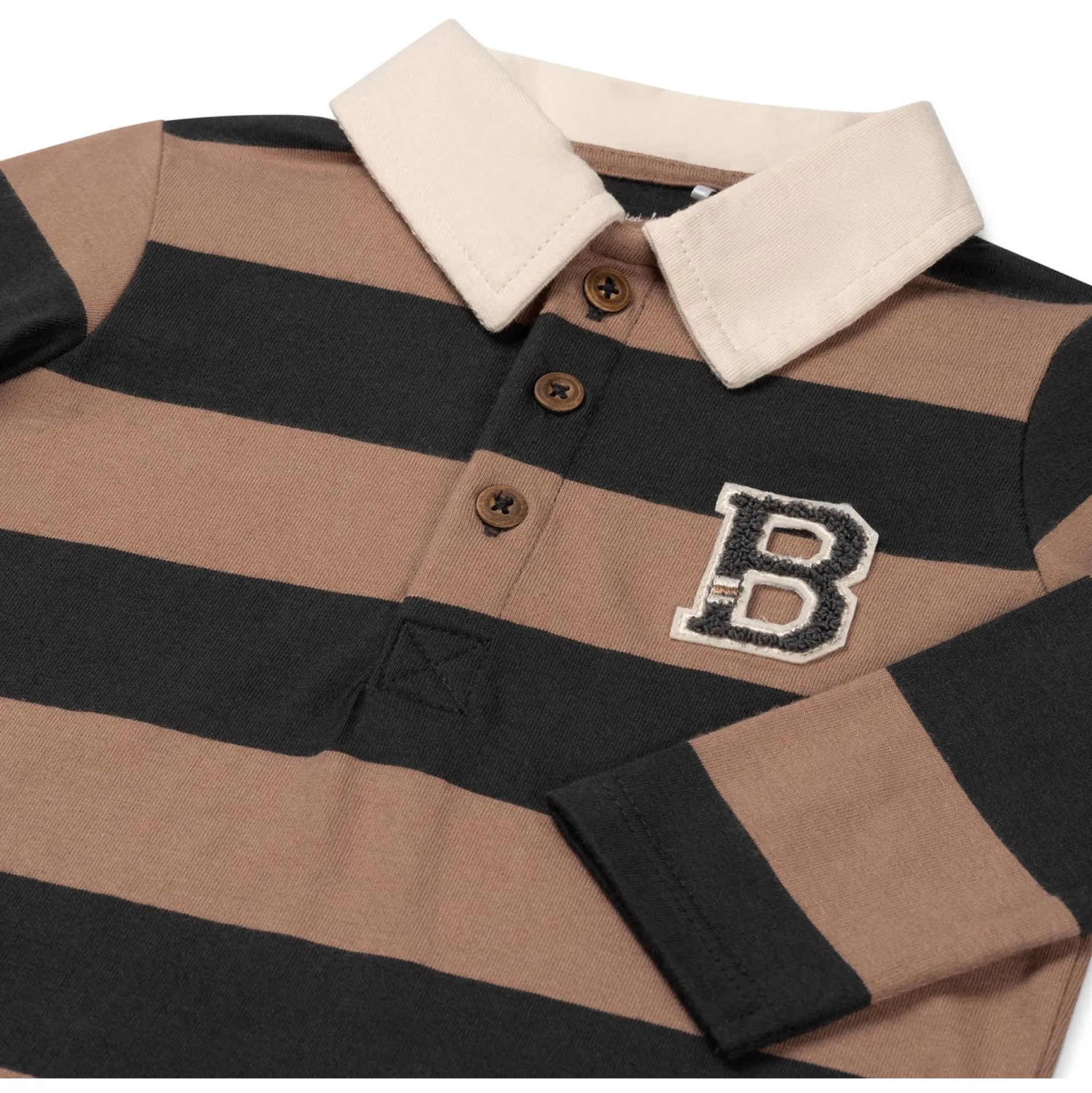 Shirts & Blouses|Shirts & Blouses*Prénatal baby polo lange mouwen strepen multi Light Mud Brown