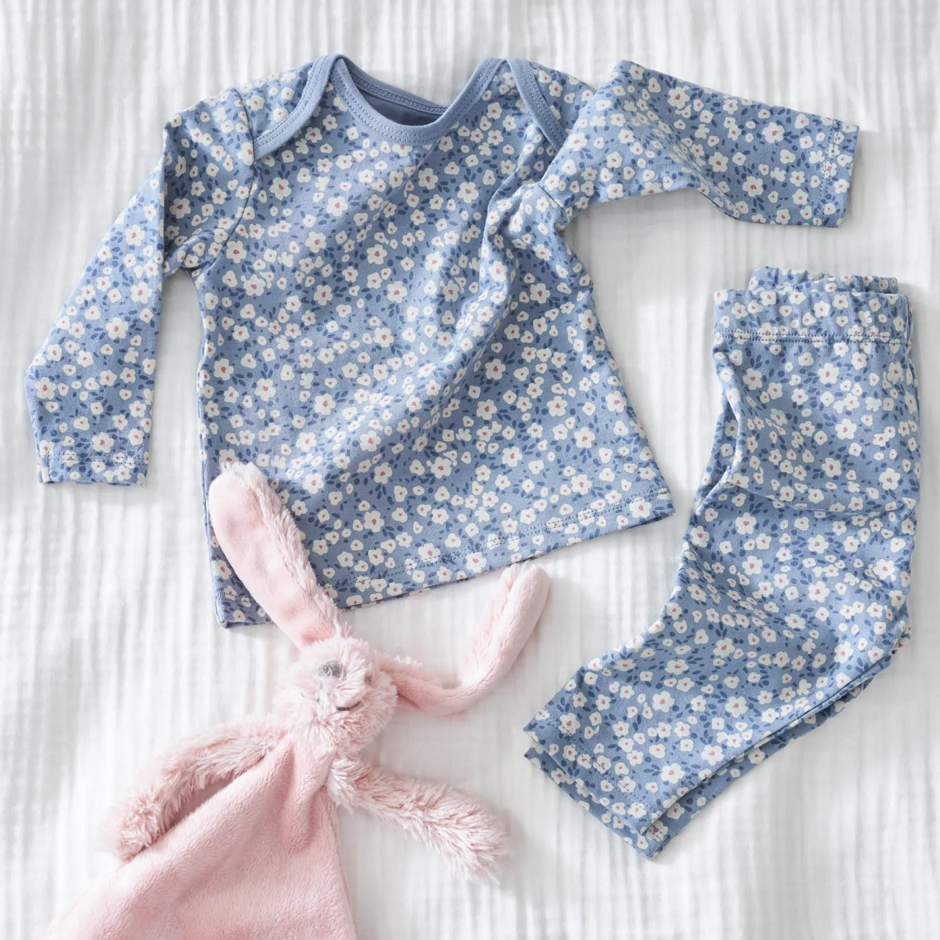 Pyjama's|Pyjama's*Prénatal baby pyjama bloem blauw Blue