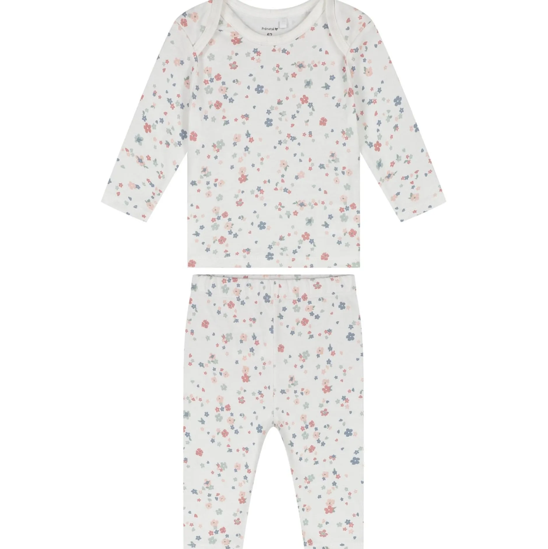 Pyjama's|Pyjama's*Prénatal baby pyjama bloem wit Ivoor Wit