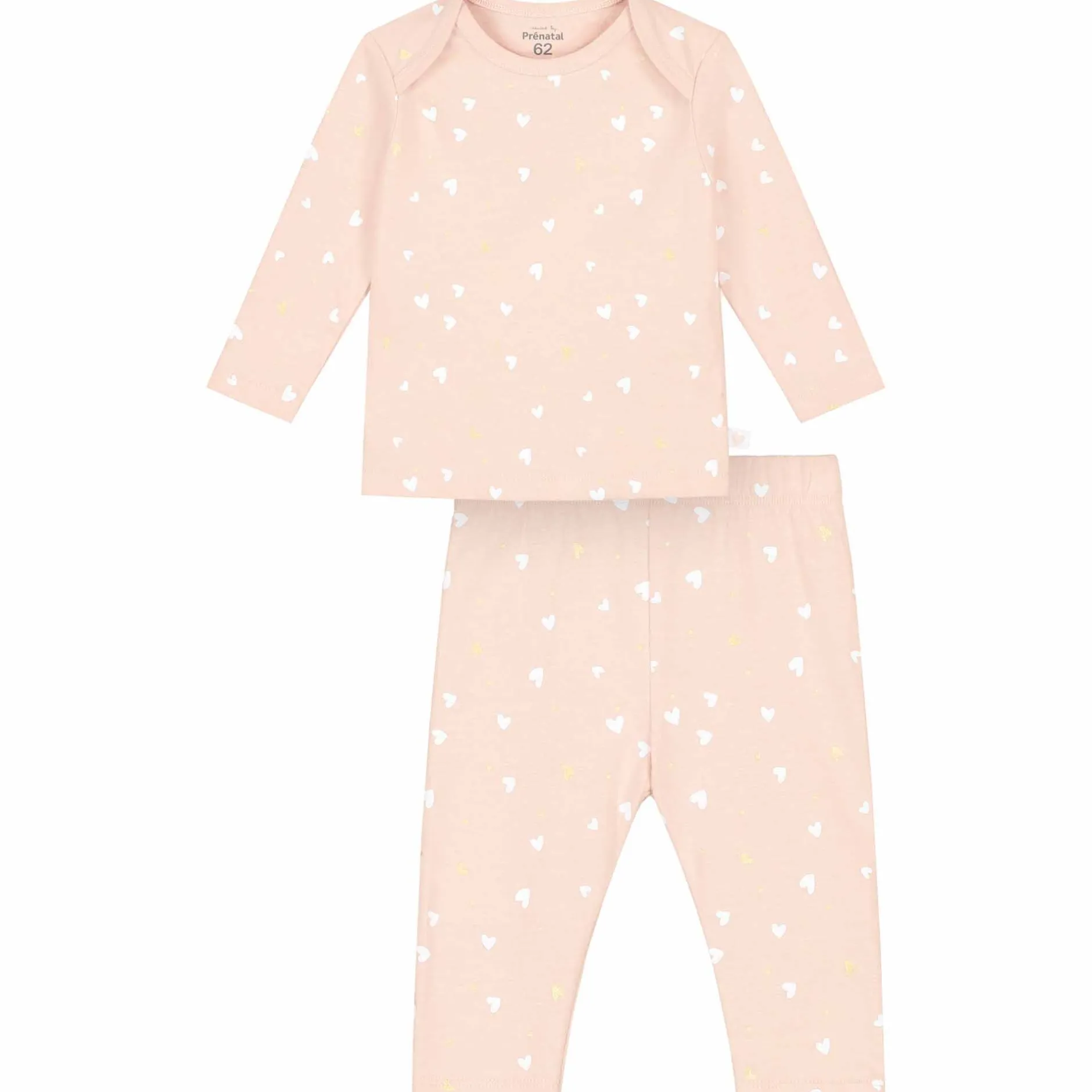 Pyjama's|Pyjama's*Prénatal baby pyjama hartjes roze Powder Pink