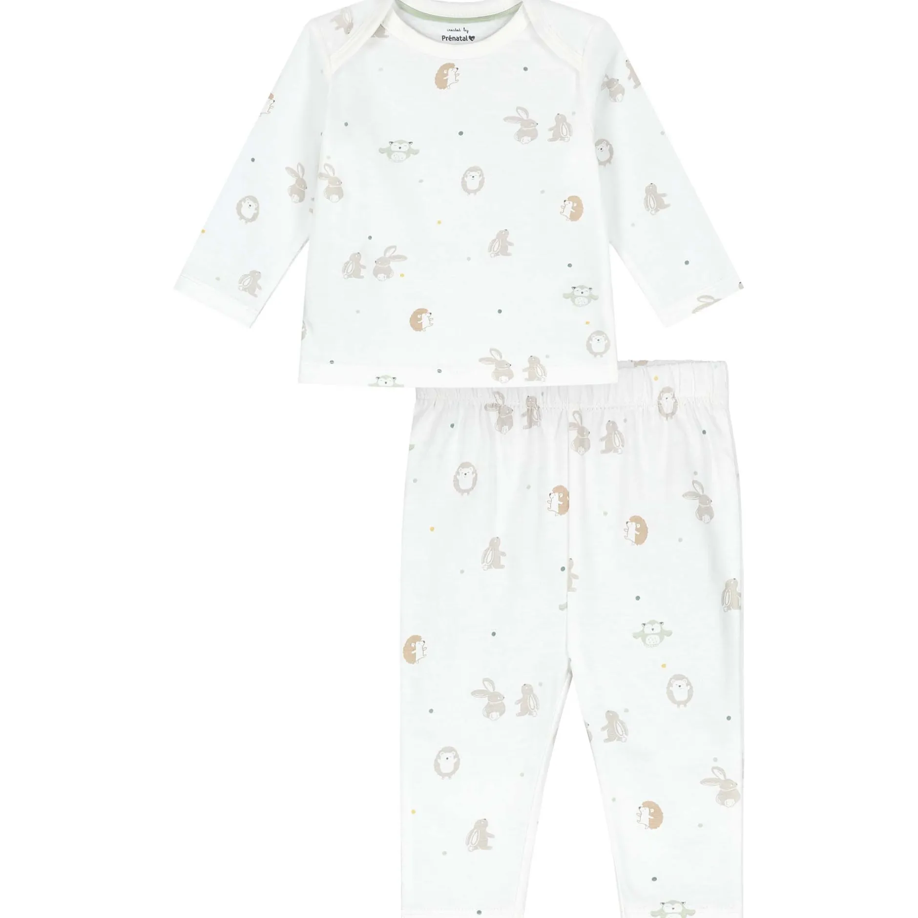 Pyjama's|Pyjama's*Prénatal baby pyjama Kleine Vriendjes wit Ivory White