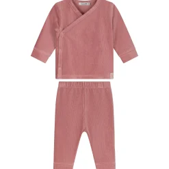 Pyjama's|Pyjama's*Prénatal baby pyjama rib velour roze Dark Pink