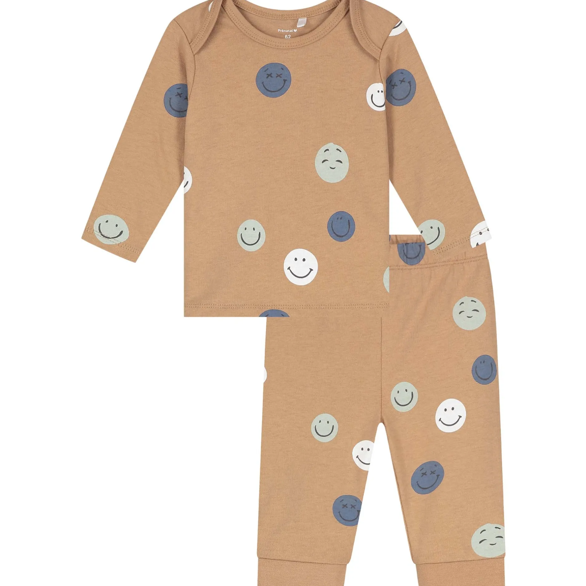 Pyjama's|Pyjama's*Prénatal baby pyjama smiley bruin Dark Sand Brown