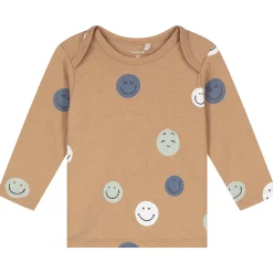 Pyjama's|Pyjama's*Prénatal baby pyjama smiley bruin Dark Sand Brown
