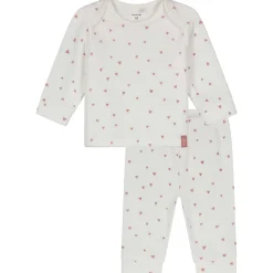 Pyjama's|Pyjama's*Prénatal baby pyjama velvet hart wit Ivory White