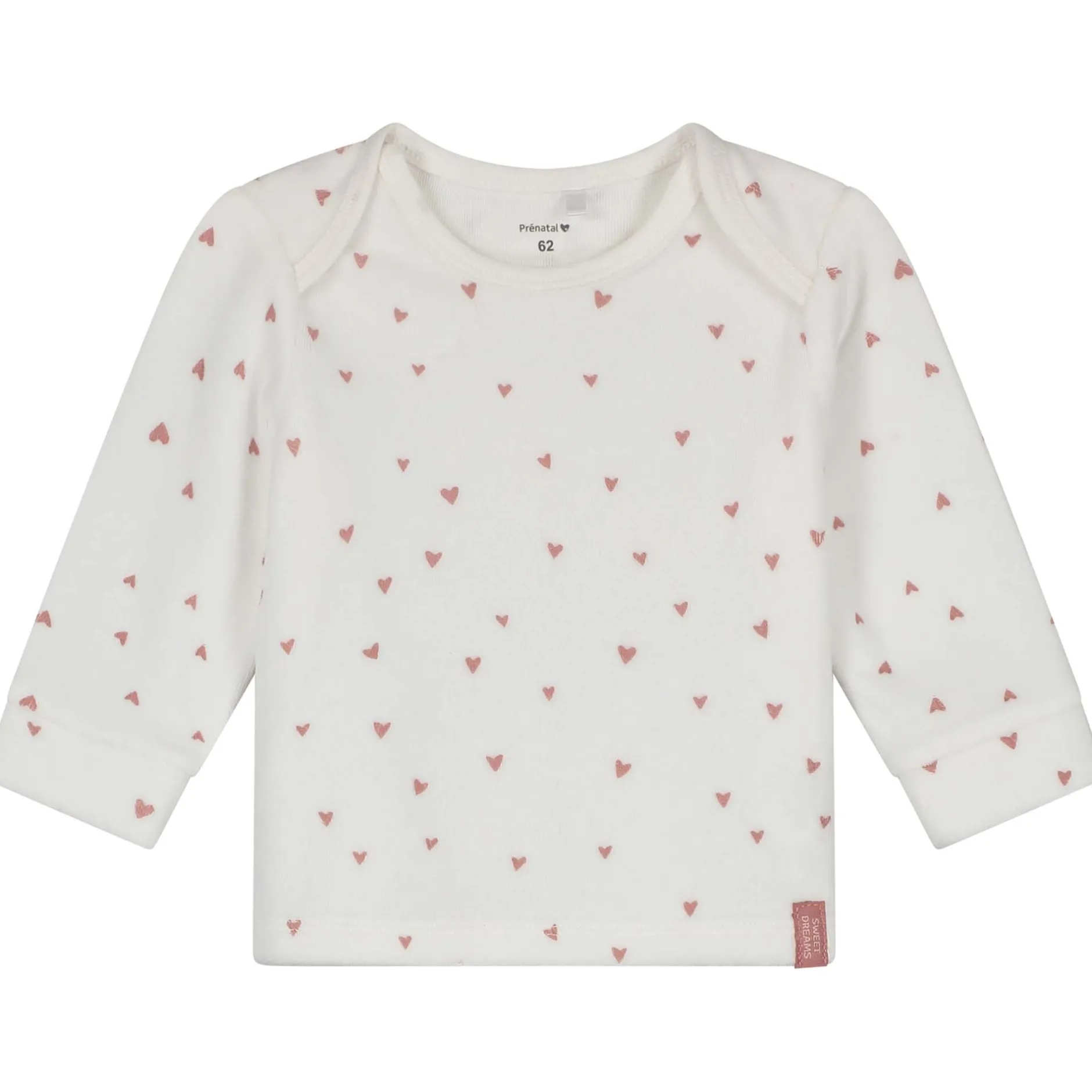 Pyjama's|Pyjama's*Prénatal baby pyjama velvet hart wit Ivory White