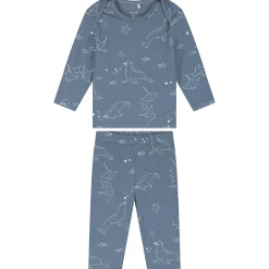 Pyjama's|Pyjama's*Prénatal baby pyjama zeehond rib blauw Steel Blue