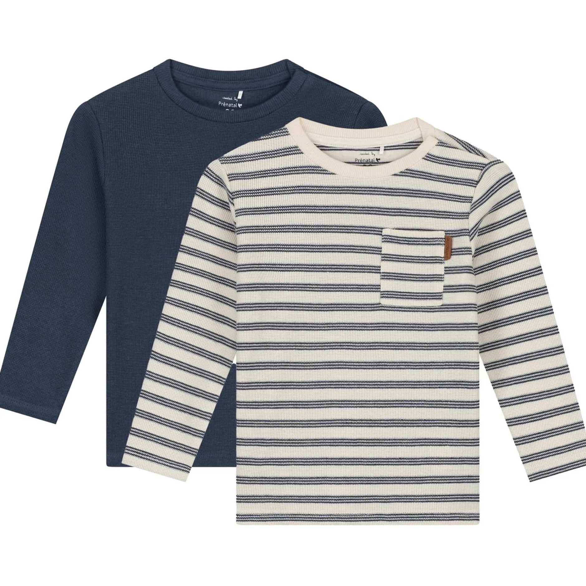 Shirts & Blouses|Shirts & Blouses*Prénatal baby shirt 2 stuks lange mouwen strepen blauw Dark Bluegrey