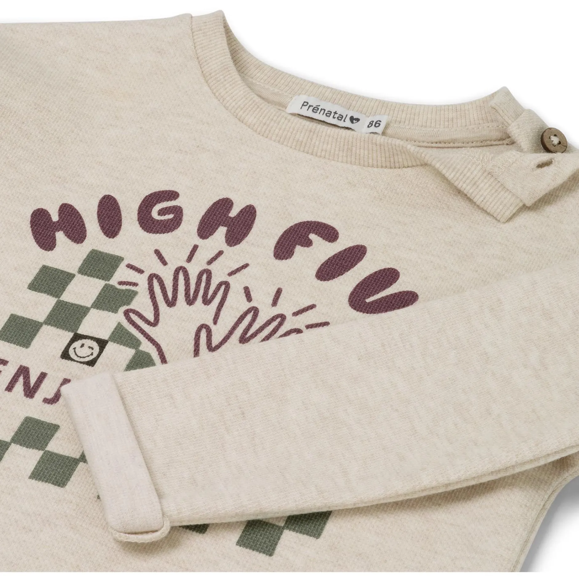 Shirts & Blouses|Shirts & Blouses*Prénatal baby shirt lange mouwen printopdruk beige Soft Beige Melange
