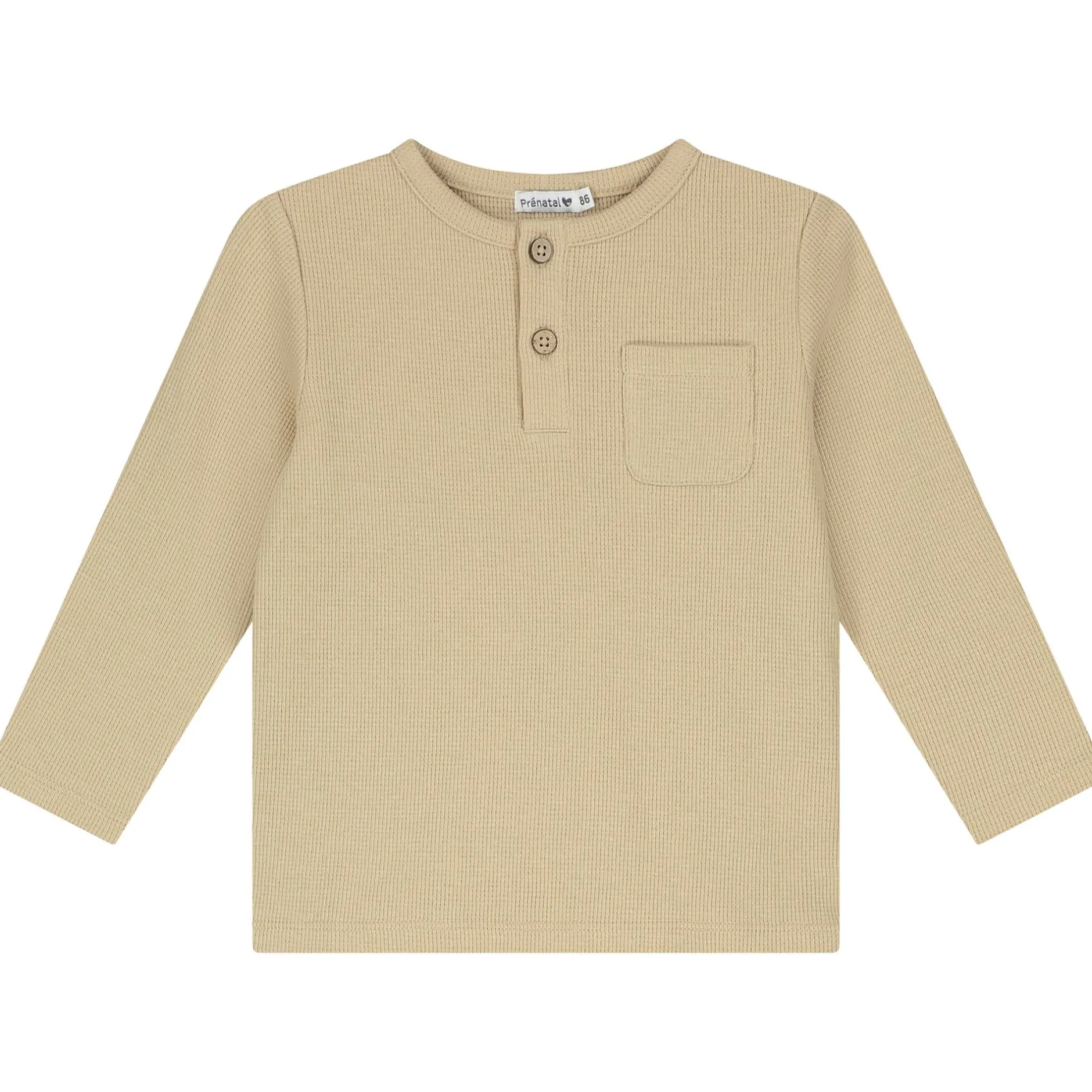 Shirts & Blouses|Shirts & Blouses*Prénatal baby shirt lange mouwen effen beige Soft Bisquit