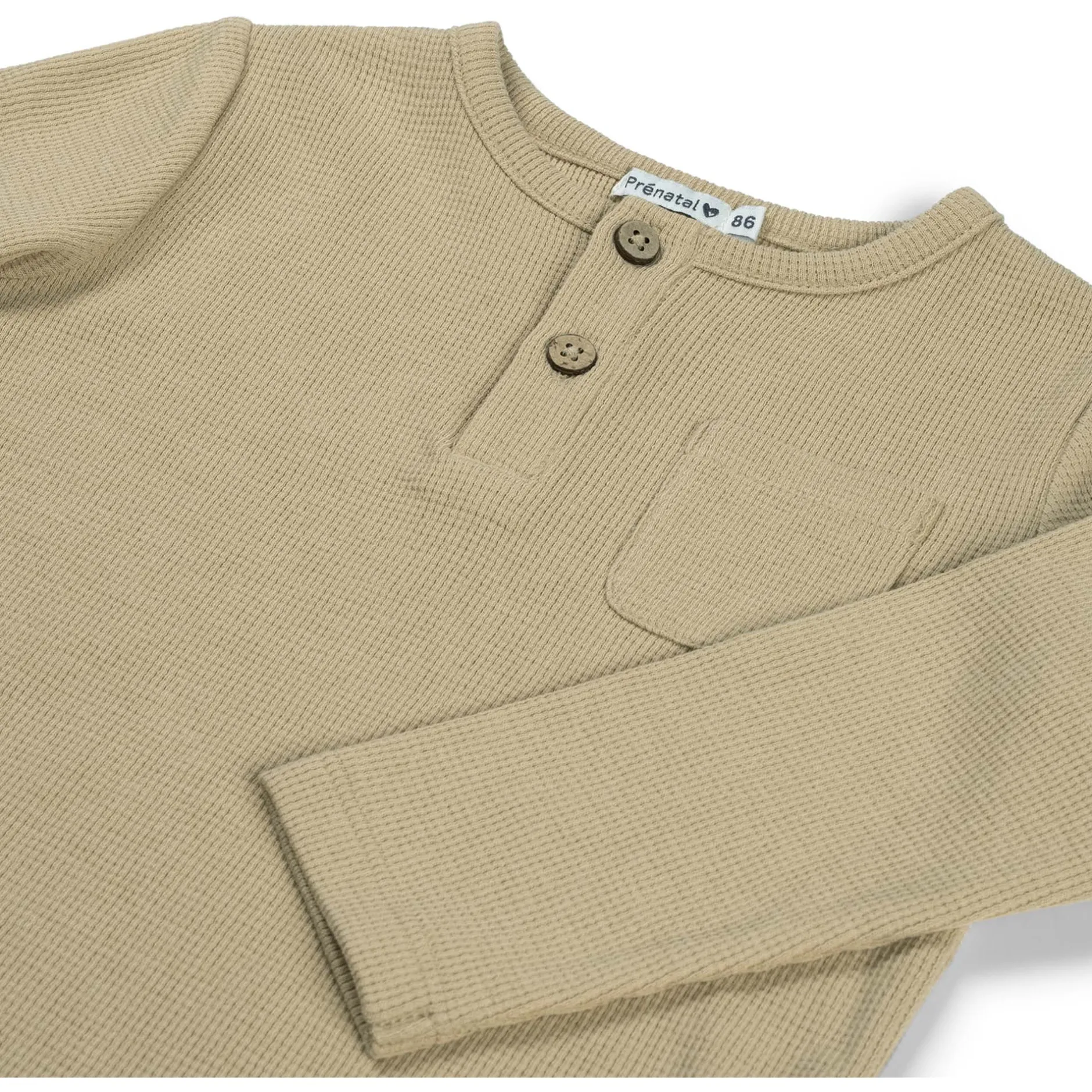 Shirts & Blouses|Shirts & Blouses*Prénatal baby shirt lange mouwen effen beige Soft Bisquit