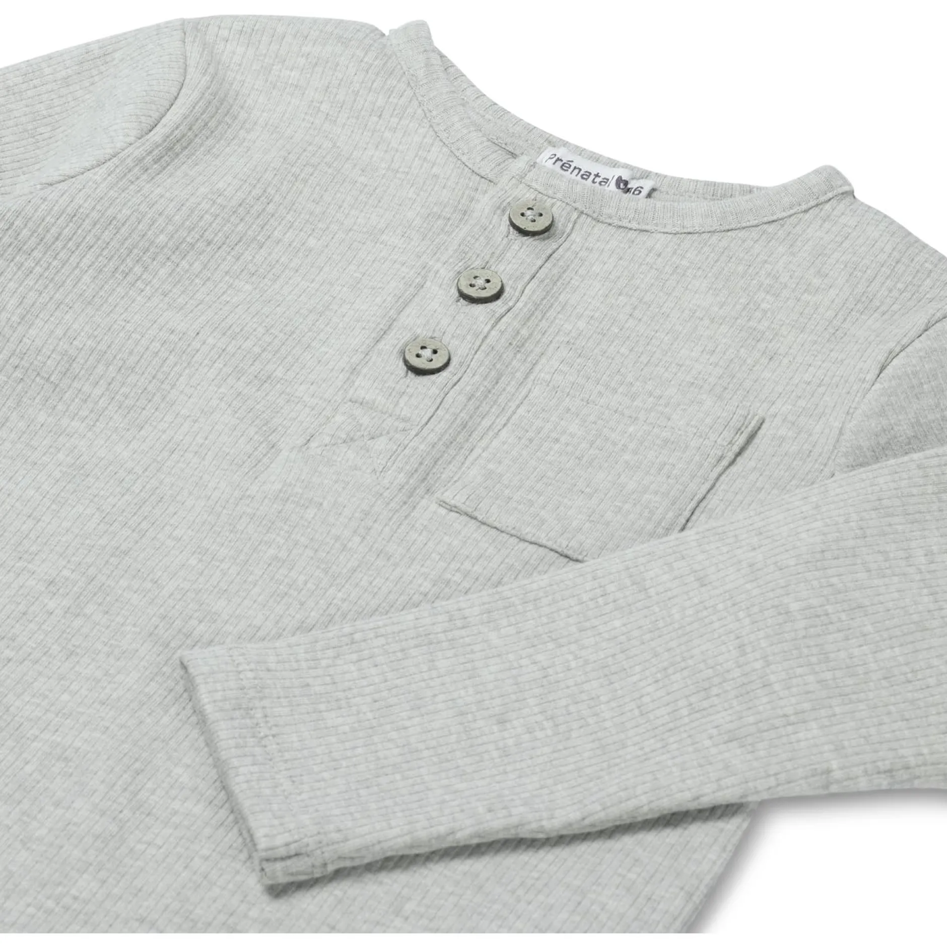 Shirts & Blouses|Shirts & Blouses*Prénatal baby shirt lange mouwen effen grijs Dark Brown Melange