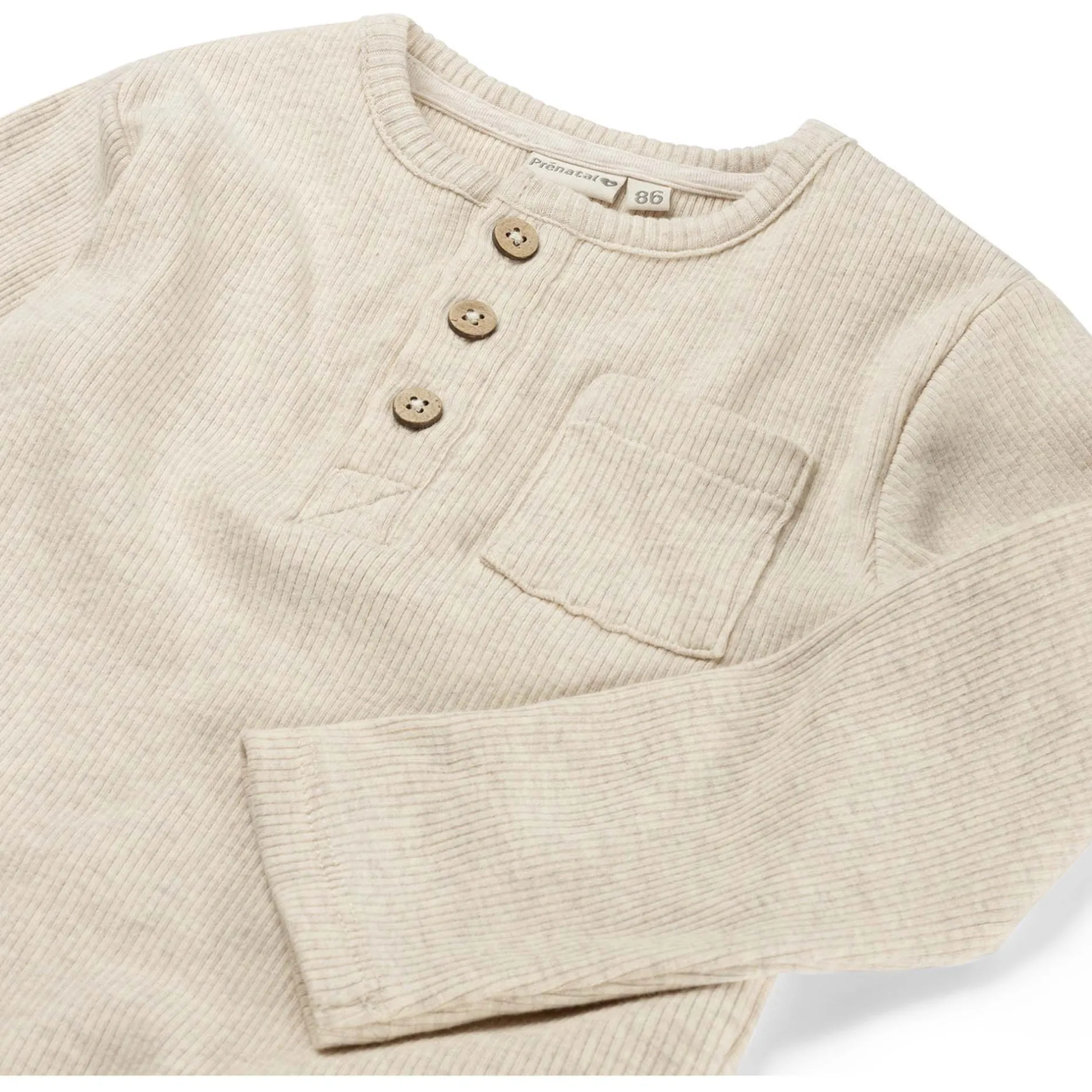 Shirts & Blouses|Shirts & Blouses*Prénatal baby shirt lange mouwen effen bruin Soft Brown Melange