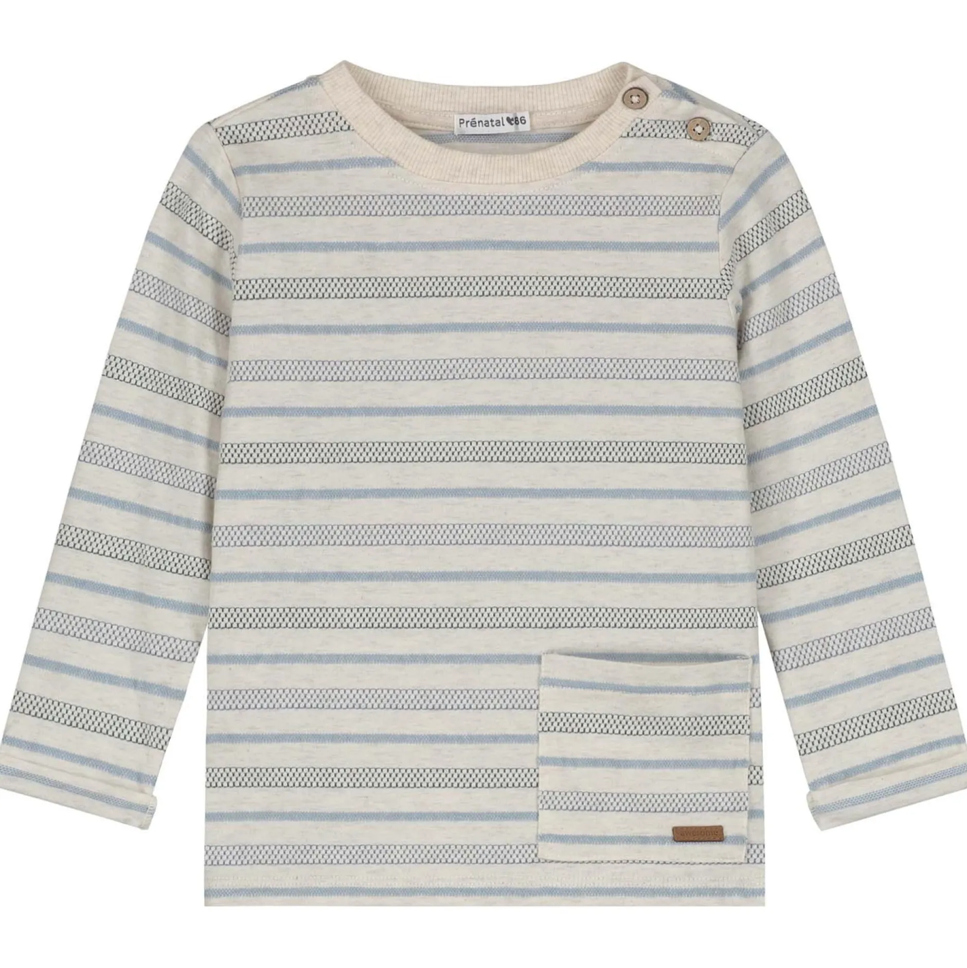 Shirts & Blouses|Shirts & Blouses*Prénatal baby shirt lange mouwen strepen grijs Soft Brown Melange