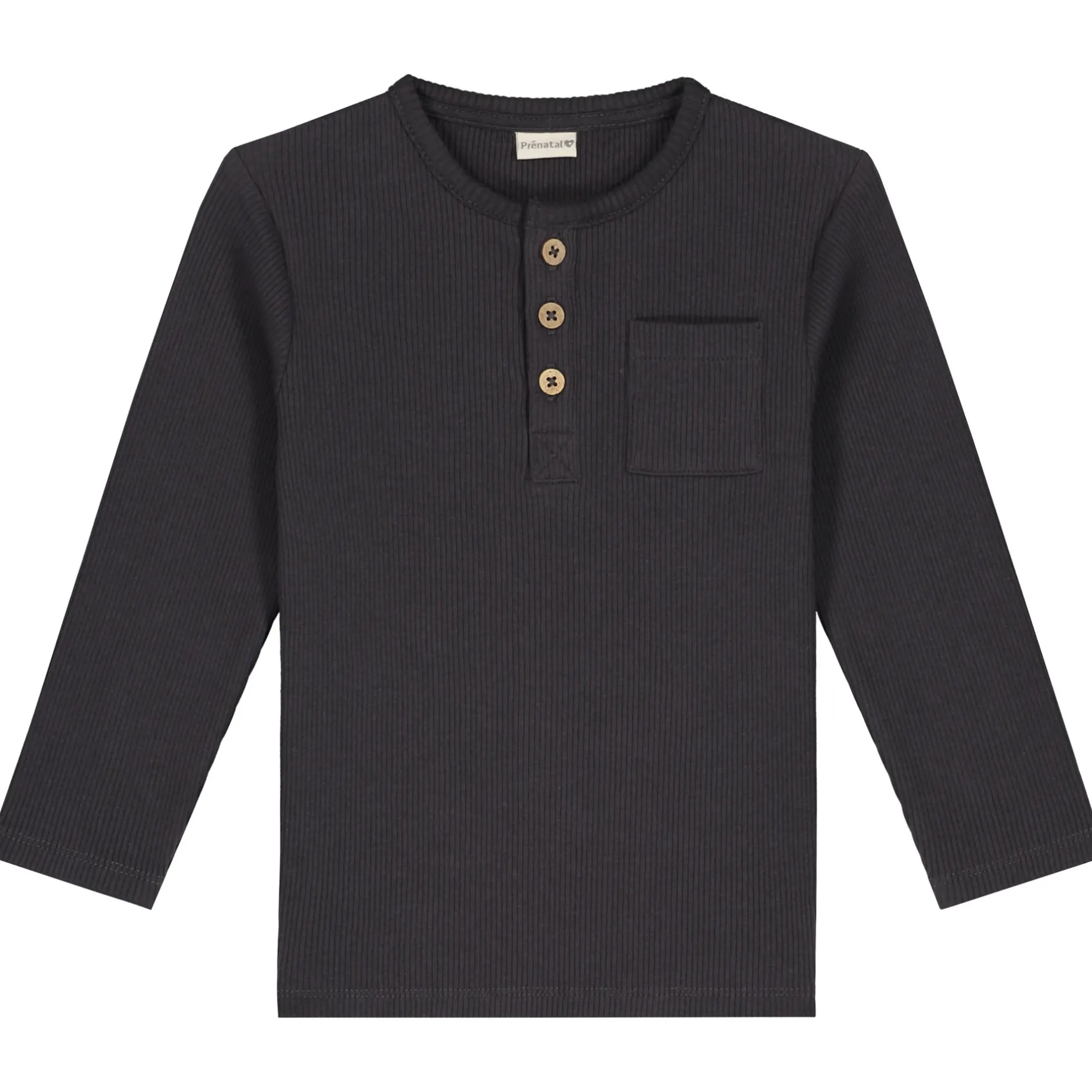 Shirts & Blouses|Shirts & Blouses*Prénatal baby shirt lange mouwen effen antraciet Dark Stone Grey