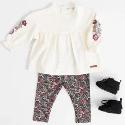 Broeken & Leggings|Shirts & Blouses*Prénatal baby shirt, legging & schoenen Dark Off-White