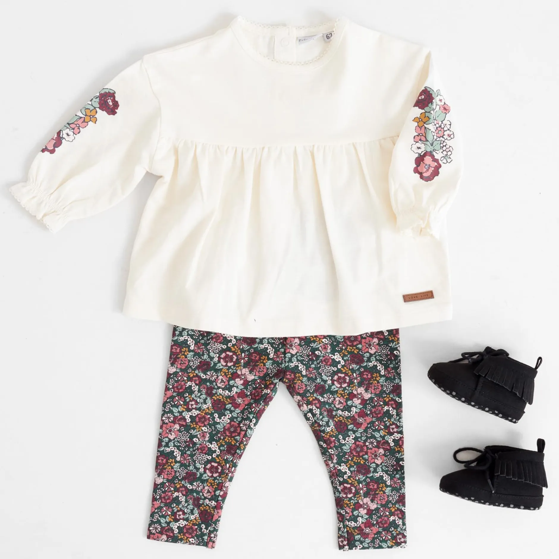 Broeken & Leggings|Shirts & Blouses*Prénatal baby shirt, legging & schoenen Dark Off-White