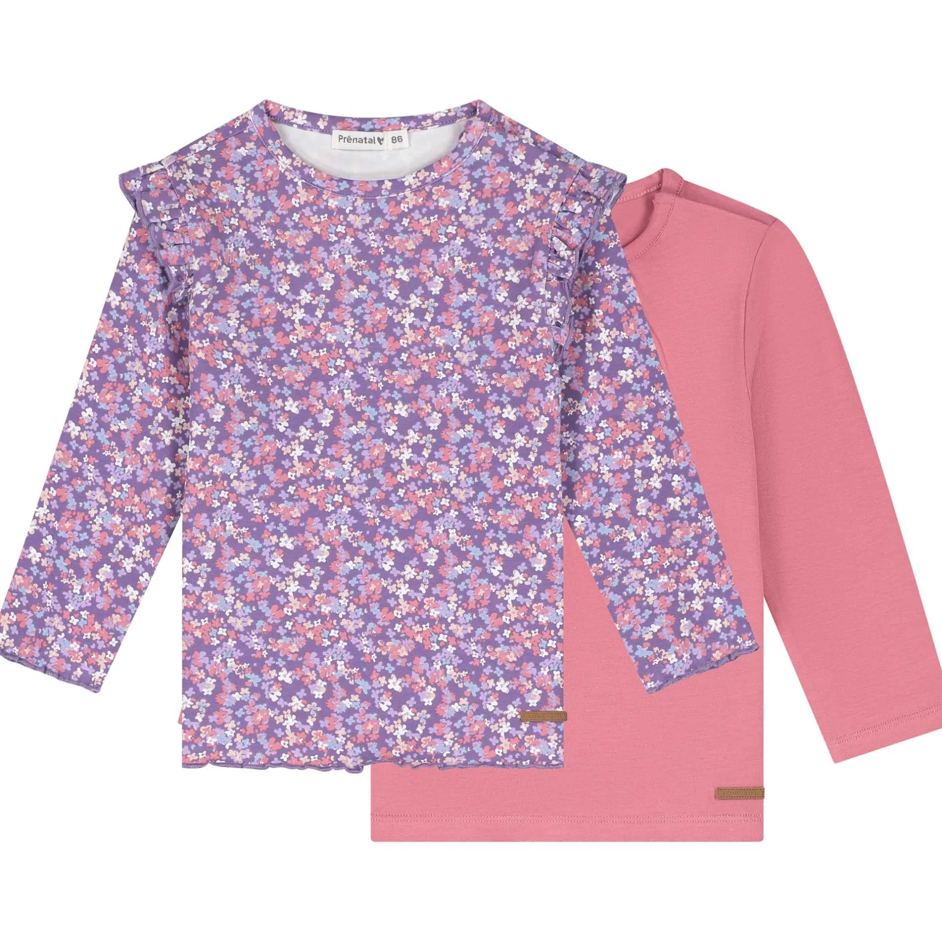 Shirts & Blouses|Shirts & Blouses*Prénatal baby shirts 2 stuks lange mouwen roze Dark Fuchsiared