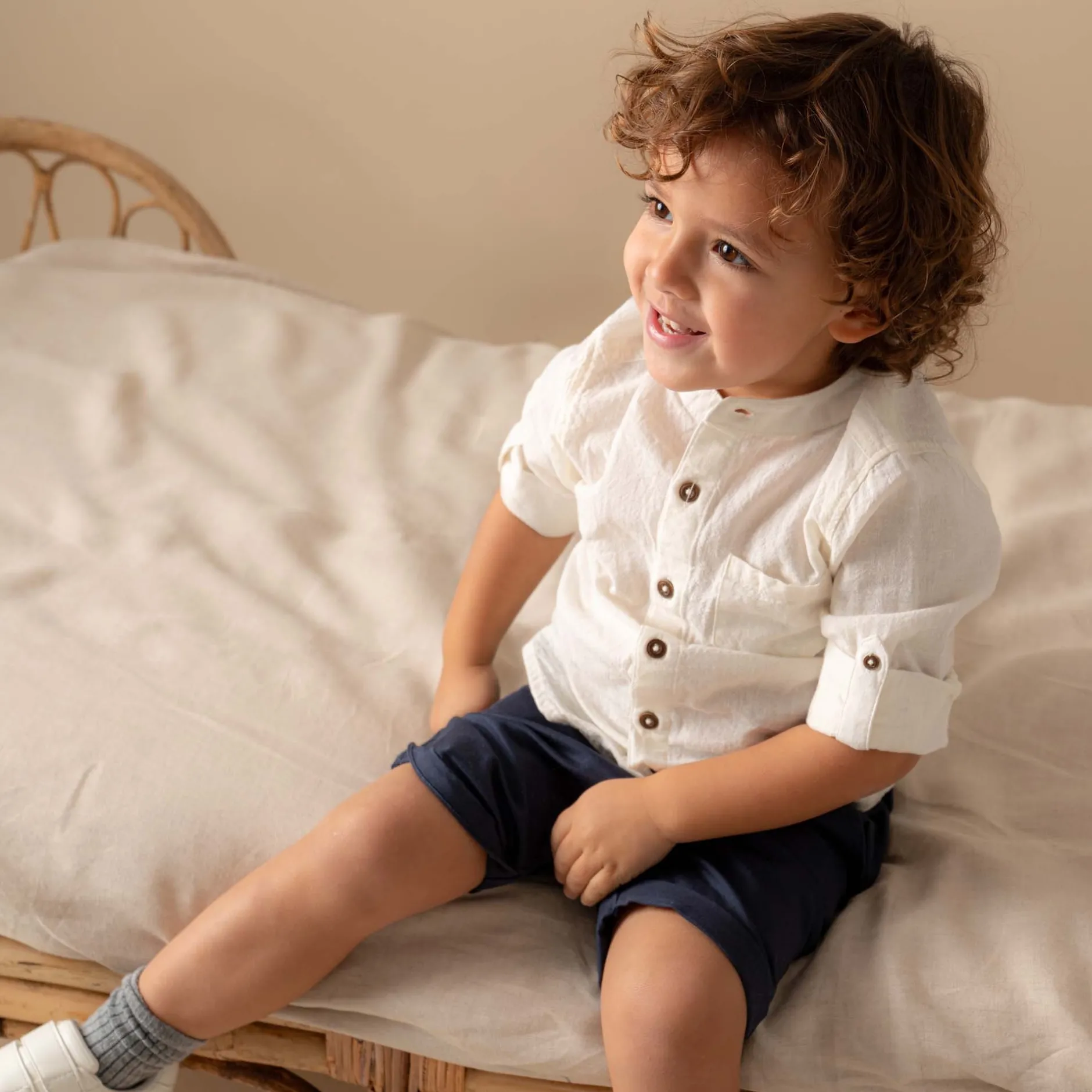 Broeken & Tuinbroeken|Broeken*Prénatal baby short effen blauw Dark Bluegrey