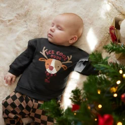 Truien & Vesten|Truien & Sweaters*Prénatal baby sweater lange mouwen printopdruk grijs Grey